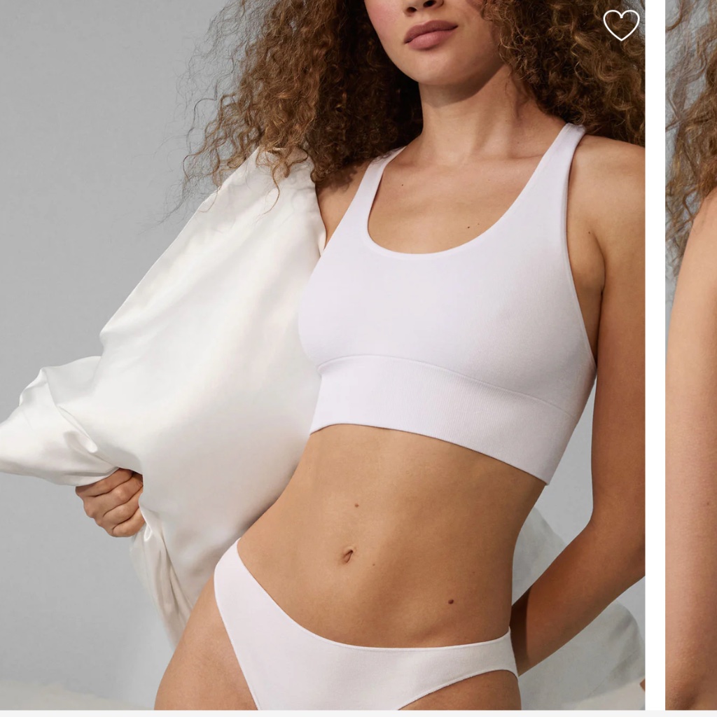3/$42 Lunya Bnwt Seamless Modal Racer Bralette In Sincere White Size Xs